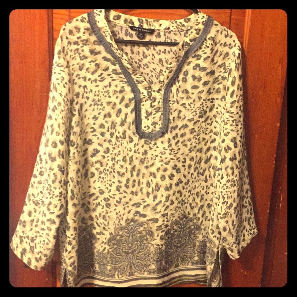 Zac and Rachel never worn grey and taupe linen top